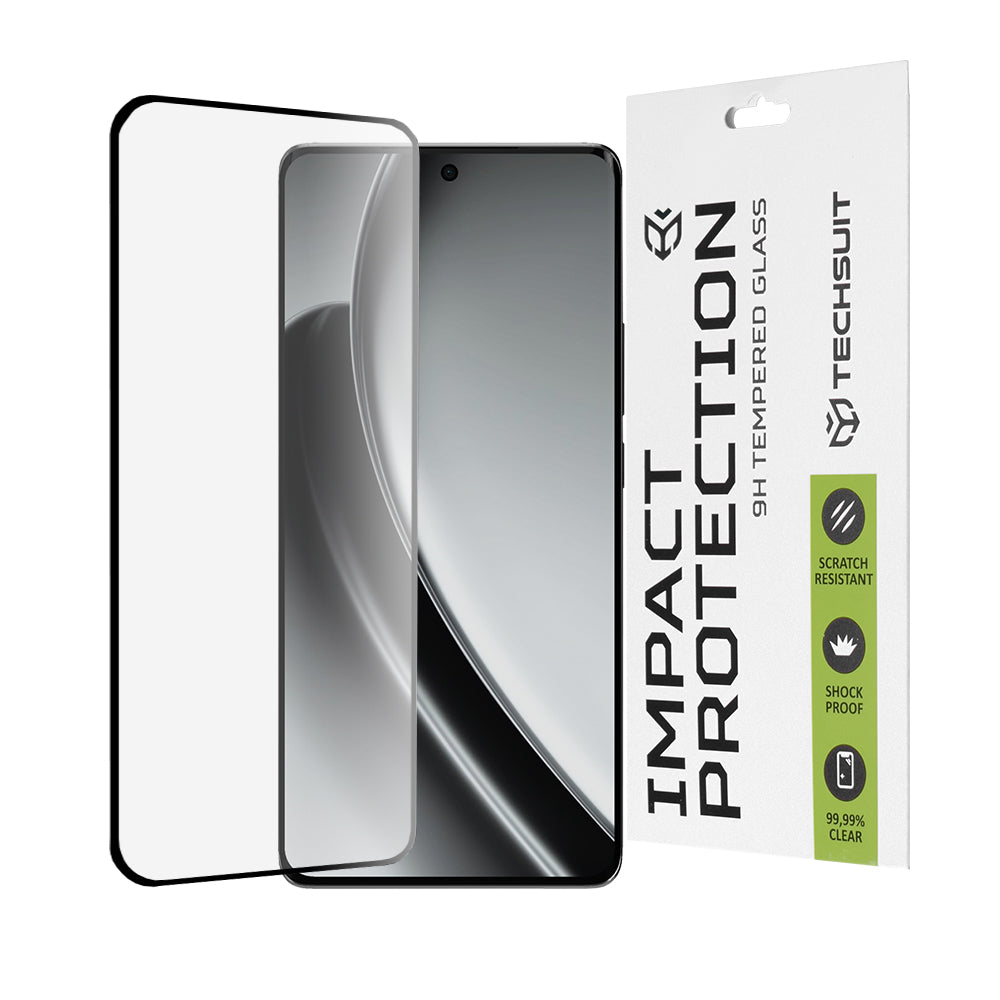 Film de protection d'écran Techsuit pour Realme GT 6T / GT 6, Verre trempé, Full Glue, 111D, Noir