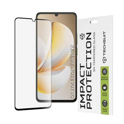 Film de protection d'écran Techsuit pour Realme Note 70T, Verre Trempé, Full Glue, 111D, Noir