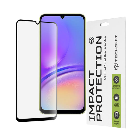 Film de protection d'écran Techsuit pour Samsung Galaxy A05s A057 / A05 A055, Verre trempé, Full Glue, 111D, Noir