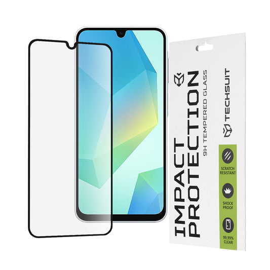 Film de protection d'écran Techsuit pour Samsung Galaxy A17 4G / A17 5G / A16 5G A166 / A16 4G A165, Verre trempé, Full Glue, 111D, Noir