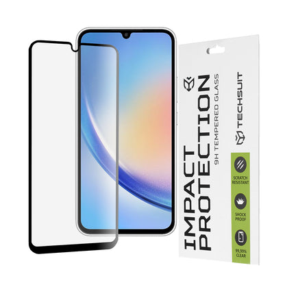 Film de protection d'écran Techsuit pour Samsung Galaxy A34 A346, Verre trempé, Full Glue, 111D, Noir