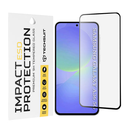 Film de protection d'écran Techsuit pour Samsung Galaxy A56 A566 / A36 A366, Verre trempé, Full Glue, Noir