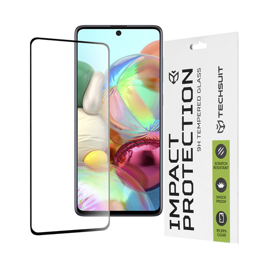 Film de protection d'écran Techsuit pour Samsung Galaxy M51 M515 / A71 5G A716 / Note10 Lite N770, Verre trempé, Full Glue, 111D, Noir