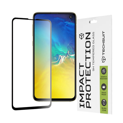 Film de protection d'écran Techsuit pour Samsung Galaxy S10e G970, Verre trempé, Full Glue, 111D, Noir