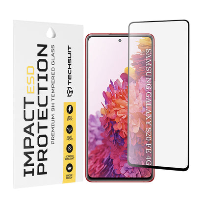 Film de protection d'écran Techsuit pour Samsung Galaxy S20 FE 2022 G781 / S20 FE 5G G781 / S20 FE G780, Verre trempé, Collage intégral, Noir