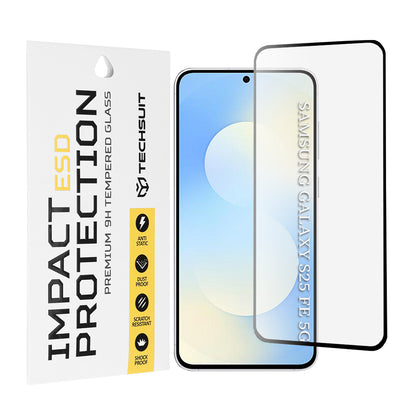 Film de protection d'écran Techsuit pour Samsung Galaxy S25 FE, Verre Trempé, Full Glue, Noir