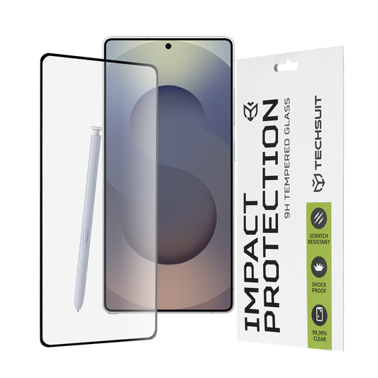Film de protection d'écran Techsuit pour Samsung Galaxy S25 Ultra S938, Verre Trempé, Full Glue, 111D, Noir