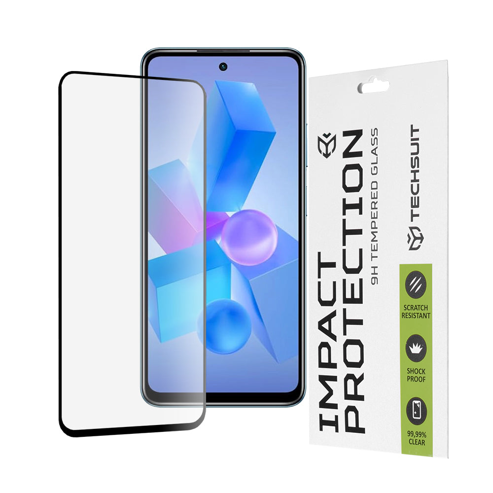 Film de protection d'écran Techsuit pour Tecno Spark 20 Pro / Pova 5 Pro / Hot 40 / Hot 40 Pro, Verre trempé, Full Glue, 111D, Noir