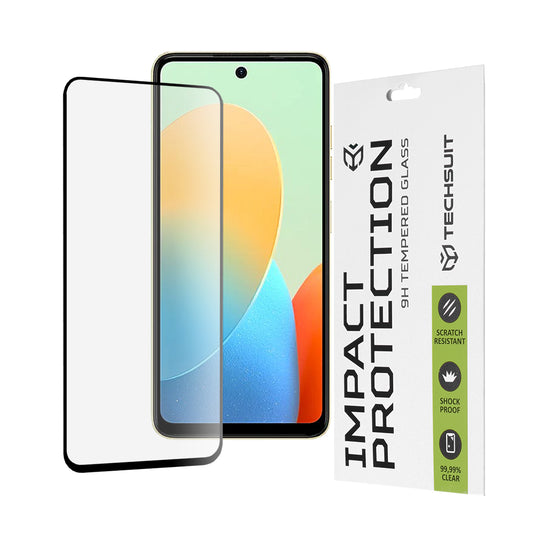 Film de protection d'écran Techsuit pour Tecno Spark 20 / Spark Go 2024 / Spark 20C / Smart 8 / Hot 40i, Verre trempé, Full Glue, 111D, Noir