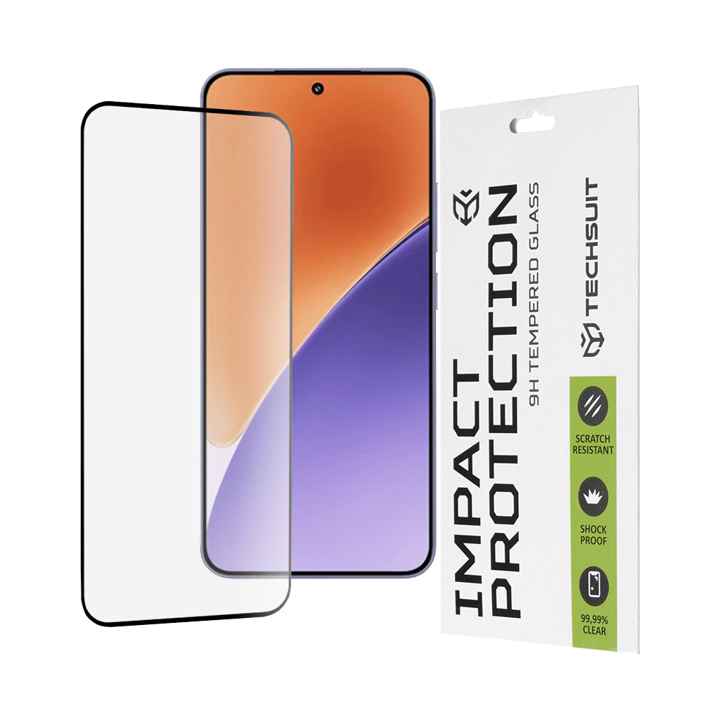 Film de protection d'écran Techsuit pour Xiaomi 15, Verre trempé, Full Glue, 111D, Noir
