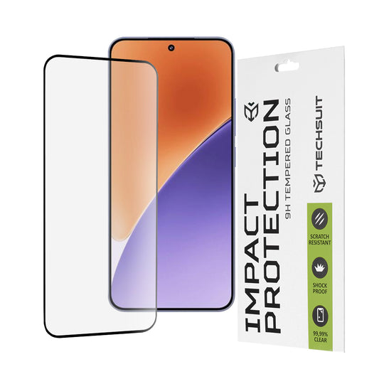 Film de protection d'écran Techsuit pour Xiaomi 15, Verre trempé, Full Glue, 111D, Noir