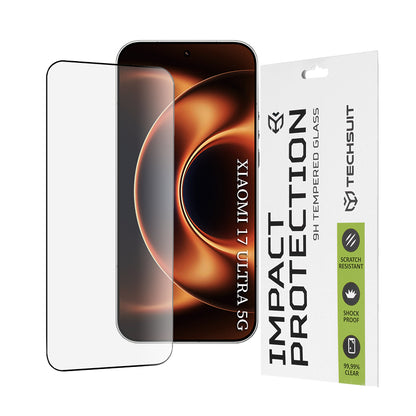 Film de protection d'écran Techsuit pour Xiaomi 17 Ultra, Verre Trempé, Full Glue, 111D, Noir