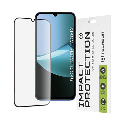 Film de protection d'écran Techsuit pour Xiaomi Redmi 15C 5G / 15C 4G, Verre trempé, Full Glue, 111D, Noir