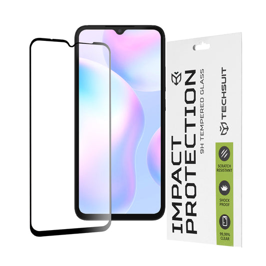 Film de protection d'écran Techsuit pour Xiaomi Redmi A2+ / A2 / A1+ / A1 / 10A, Verre trempé, Full Glue, 111D, Noir