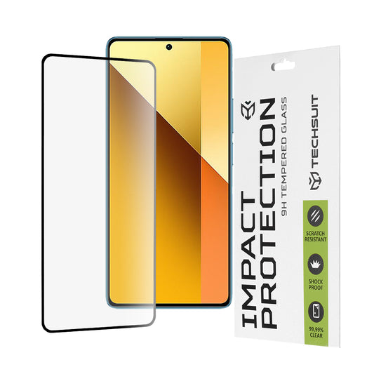 Film de protection d'écran Techsuit pour Xiaomi Redmi Note 13 5G, Verre Trempé, Full Glue, 111D, Noir