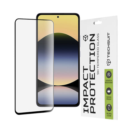 Film de protection d'écran Techsuit pour Xiaomi Redmi Note 14 4G (Standard), Verre trempé, Full Glue, 111D, Noir