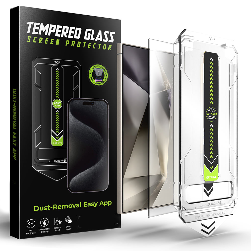 Film de protection d'écran Techsuit TitanGlass CrystalHD pour Samsung Galaxy S24 Ultra S928, Verre Trempé, Collage Complet