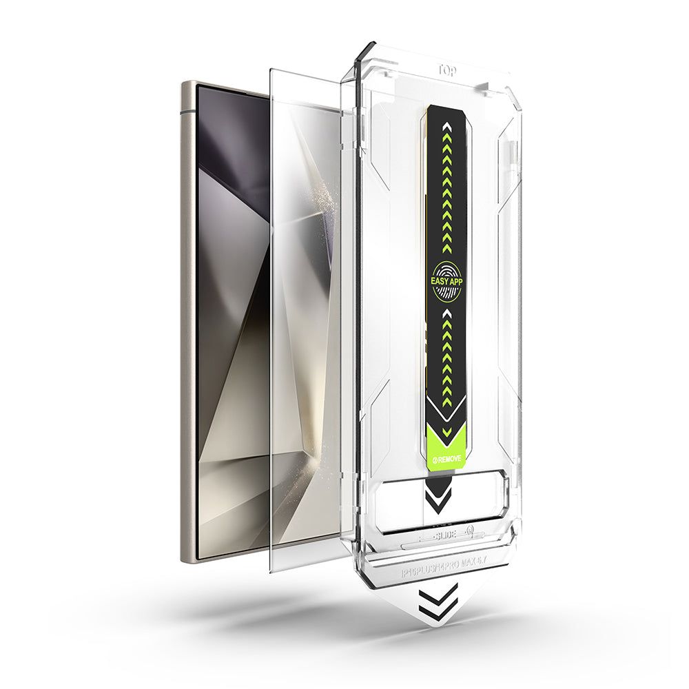 Film de protection d'écran Techsuit TitanGlass CrystalHD pour Samsung Galaxy S24 Ultra S928, Verre Trempé, Collage Complet