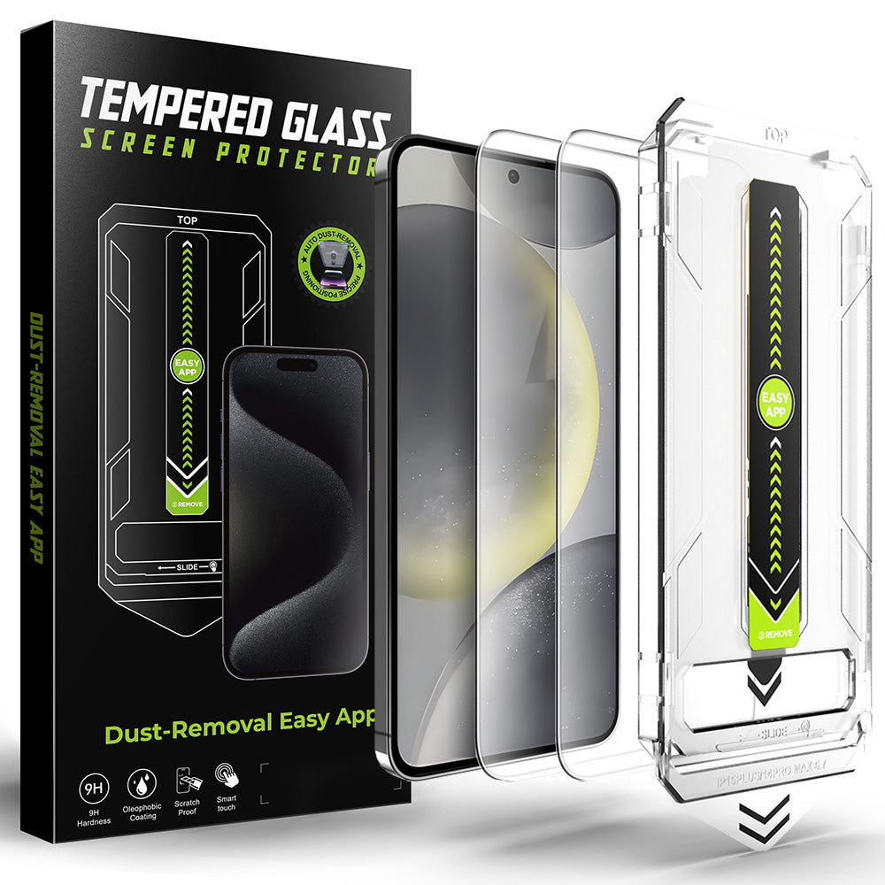 Film de protection d'écran Techsuit TitanGlass CrystalHD pour Samsung Galaxy S25 S931 / S24 S921, Verre Trempé, Collage Complet, Lot de 2 pièces