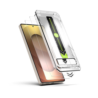 Film de protection d'écran Techsuit TitanGlass CrystalHD pour Samsung Galaxy S25 S931 / S24 S921, Verre Trempé, Collage Complet, Lot de 2 pièces