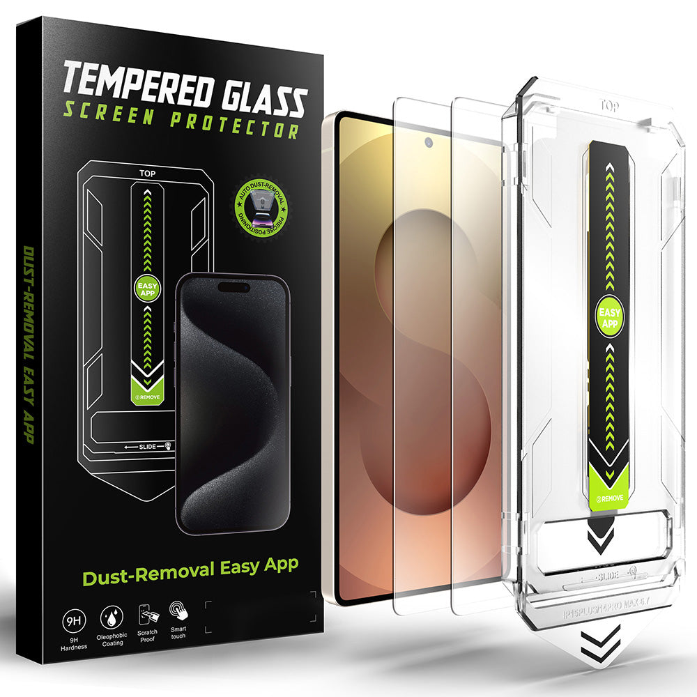 Film de protection d'écran Techsuit TitanGlass CrystalHD pour Samsung Galaxy S25 Ultra S938, Verre Trempé, Collage Complet, Lot de 2 pièces
