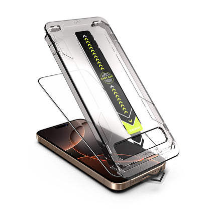 Film de protection d'écran Techsuit TitanGlass pour Apple iPhone 17e / 16e / 14 / 13 Pro, Verre trempé, Collage intégral, Noir