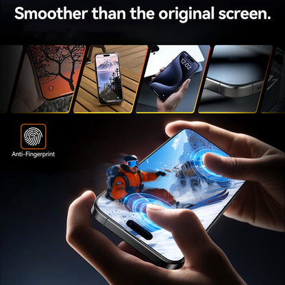 Film de protection d'écran Torras GlassGo Install Master pour Apple iPhone 16 Plus, Verre Trempé, Full Glue, Noir