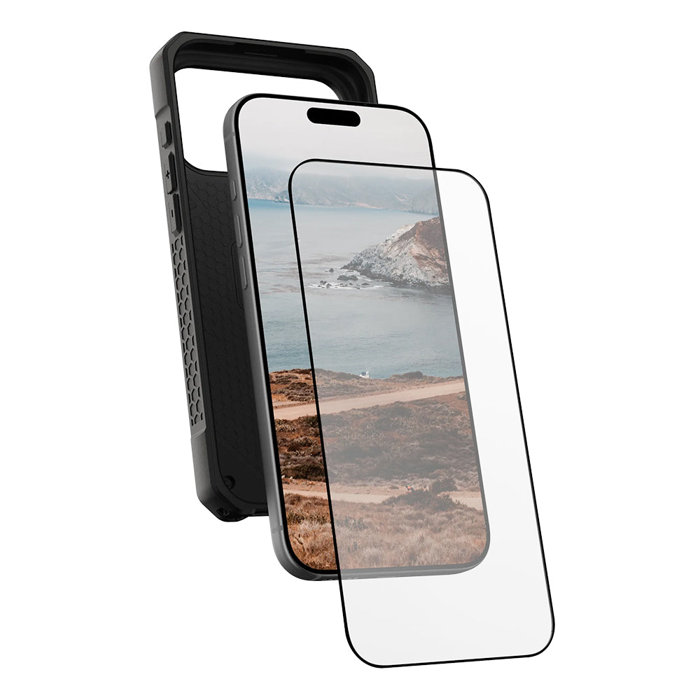 Film de protection écran Urban Armor Gear Shield pour Apple iPhone 17 Pro Max, Verre Trempé, Full Glue, Noir