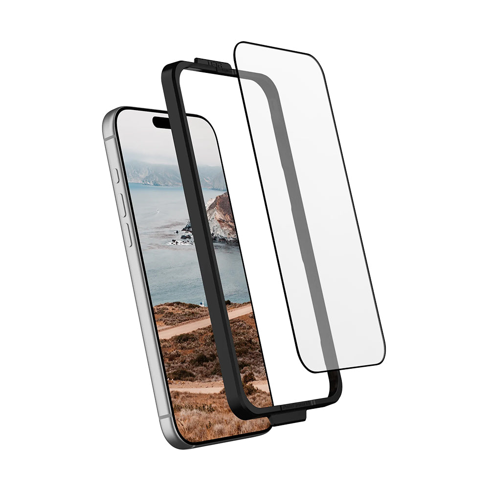 Film de protection écran Urban Armor Gear Shield pour Apple iPhone 17 Pro Max, Verre Trempé, Full Glue, Noir