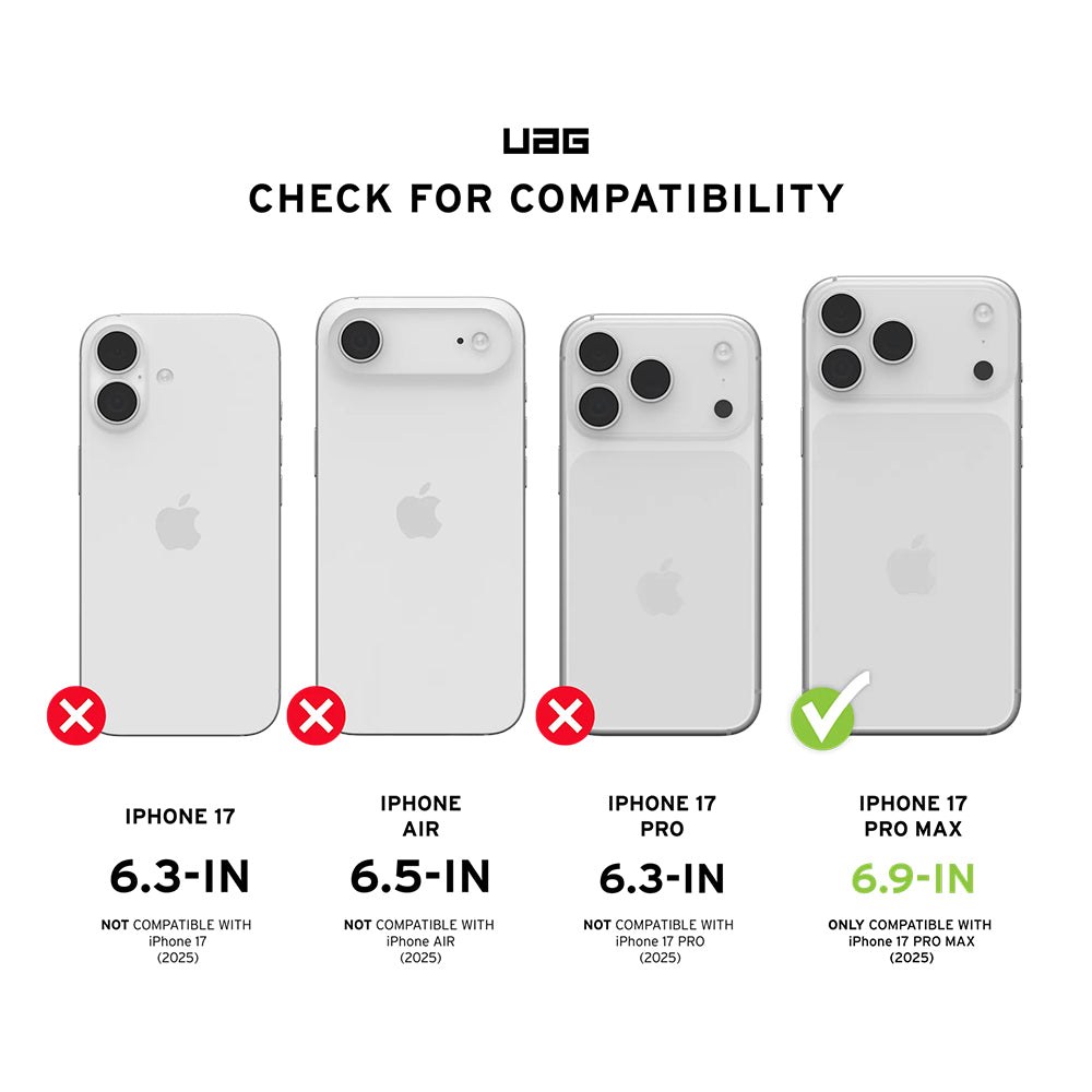 Film de protection écran Urban Armor Gear Shield pour Apple iPhone 17 Pro Max, Verre Trempé, Full Glue, Noir