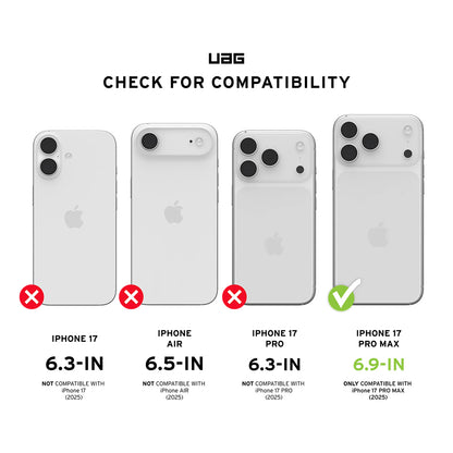 Film de protection écran Urban Armor Gear Shield pour Apple iPhone 17 Pro Max, Verre Trempé, Full Glue, Noir