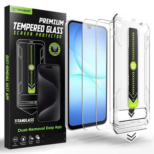 Film de protection d'écran Techsuit TitanGlass CrystalHD pour Samsung Galaxy A17 5G / A16 5G A166 / A16 4G A165, Verre trempé, Lot de 2 pièces