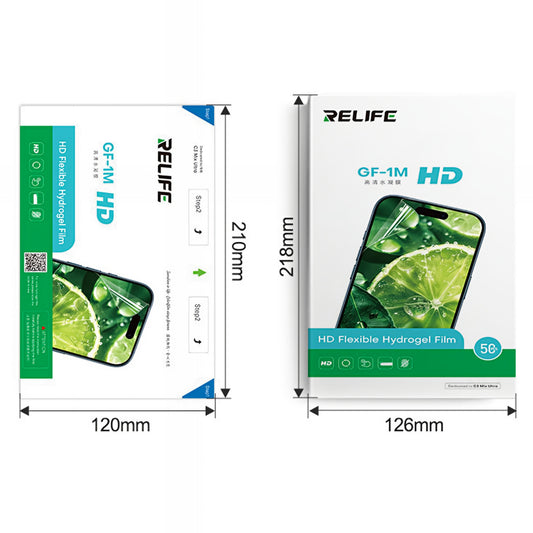 Film Hydrogel / TPU Relife GF-1M pour Appareil de Laminage UV Vide Sunshine C3 Mix Ultra, 120mm x 210mm, Set de 50 pièces