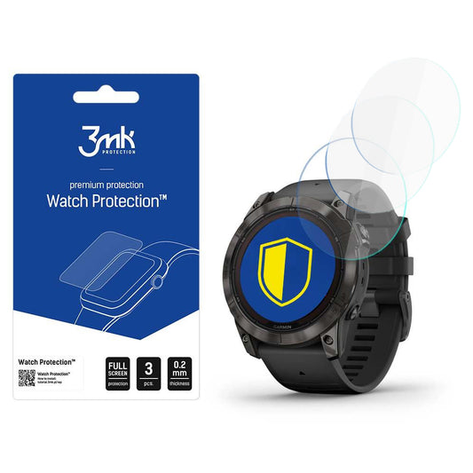 Film de protection 3MK FlexibleGlass pour Garmin Fenix 7X Pro Solar, Lot de 3 pièces, Verre flexible