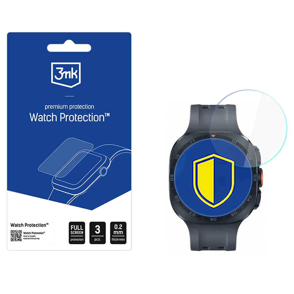 Film de protection 3MK FlexibleGlass pour Samsung Galaxy Watch Ultra2, lot de 3 pièces, verre flexible