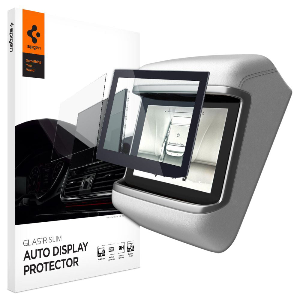 Film de protection Spigen GlastR Slim Anti-Reflet pour écran tactile réel Tesla X / S (2022 - 2021), Verre trempé, Noir