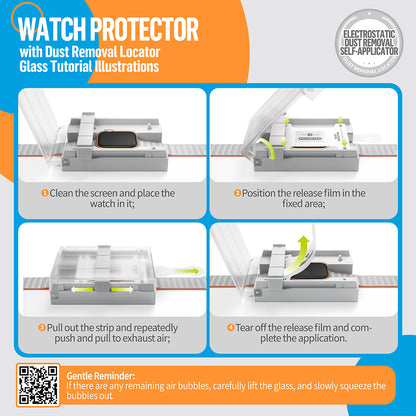 Film de protection Blueo High Molecule pour Apple Watch 44mm Series, Verre trempé, Noir