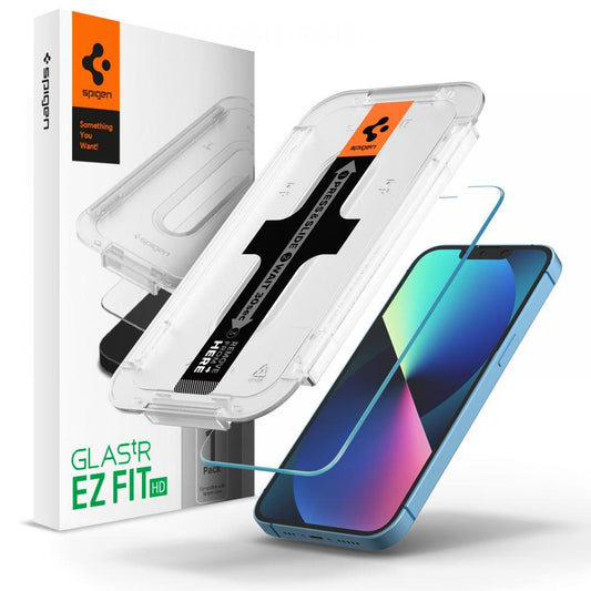 Spigen EZ FIT Film de protection écran pour Apple iPhone 14 / 13 Pro / 13, Verre, Full Glue AGL03724