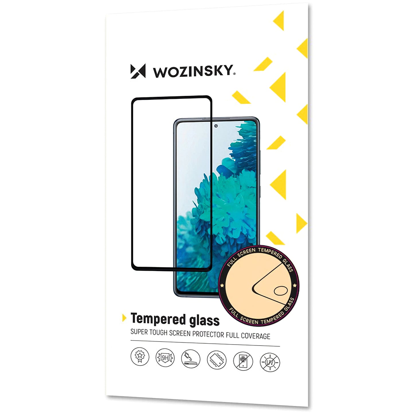 WZK Film de protection d'écran pour Huawei Y6p, Verre flexible, Full Glue, Noir