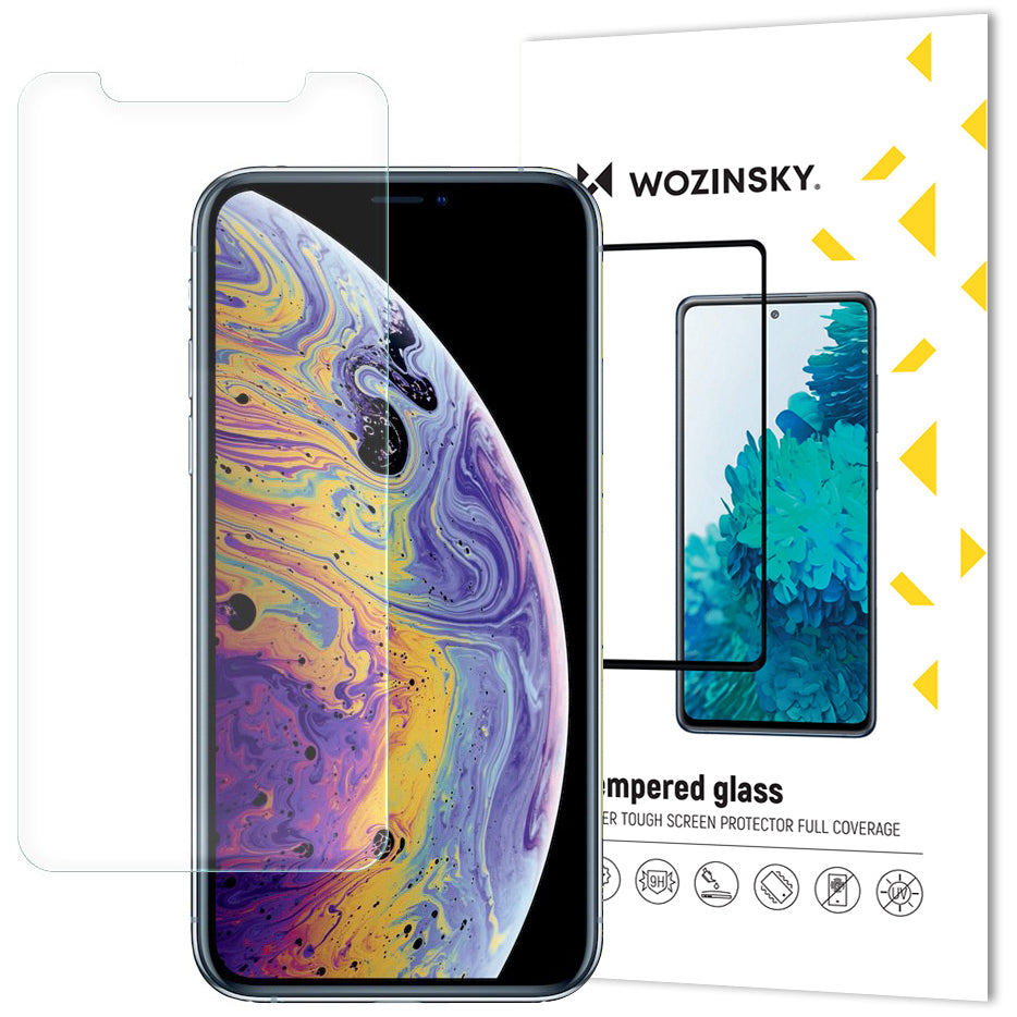 WZK Film de protection d'écran pour Apple iPhone 11 Pro / XS / X, Verre, Full Glue