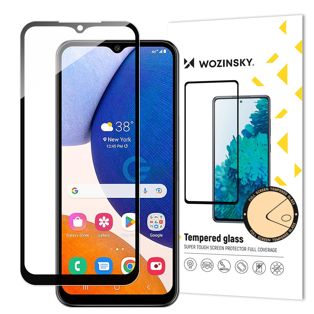 Film de protection d'écran WZK pour Samsung Galaxy A14 A145 / A14 5G A146, Verre, Full Glue, Noir