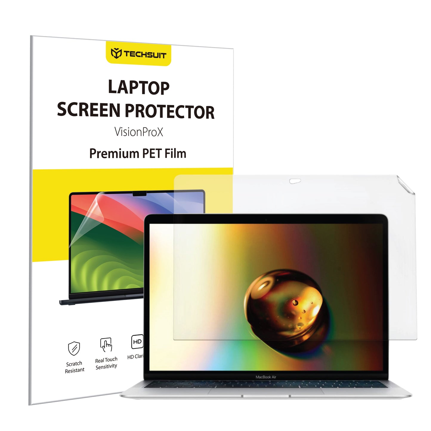 Film de Protection d'Écran Mat Anti Lumière Bleue Techsuit VisionProX pour Apple MacBook Air 13 pouces (2020) / (2018) / (2017), Plastique