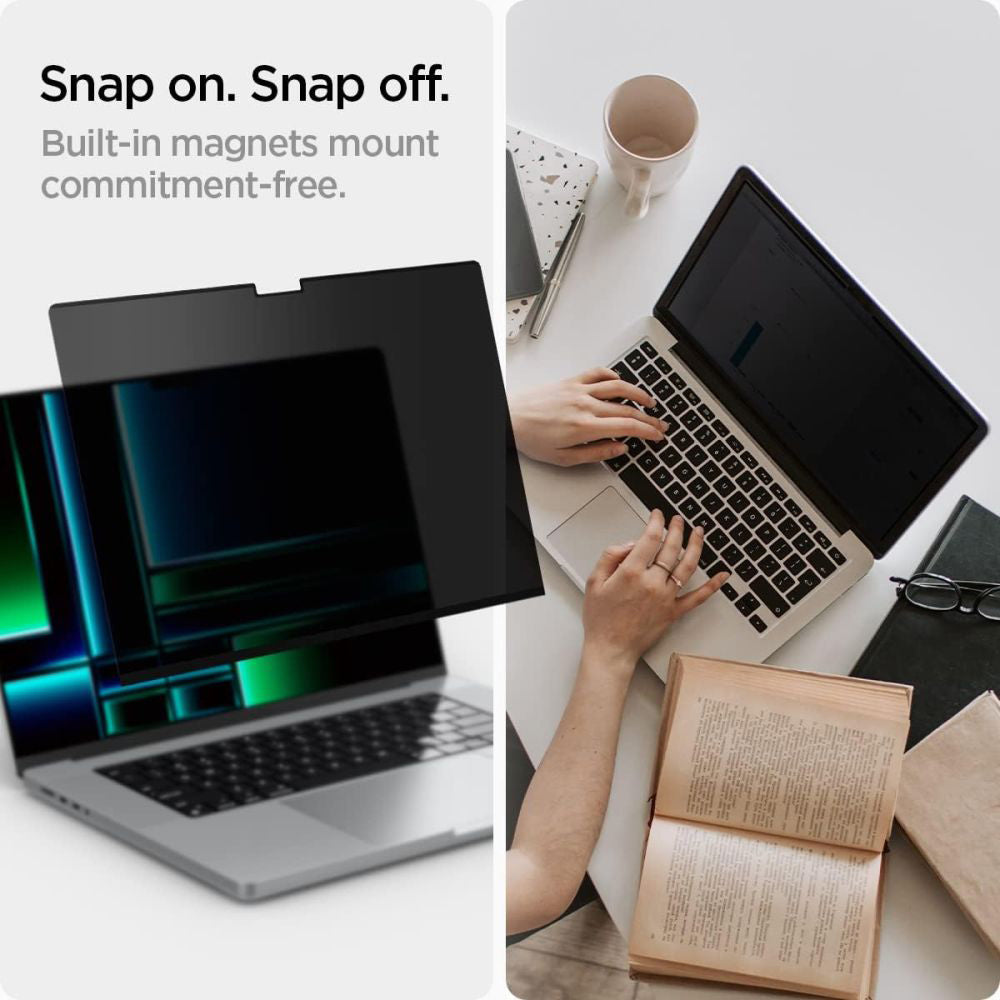 Film de Protection Écran Privacy Spigen Safe View Magnetic pour Apple MacBook Pro 14 pouces (2022) / (2024) / (2023) / (2021), Plastique AFL06158