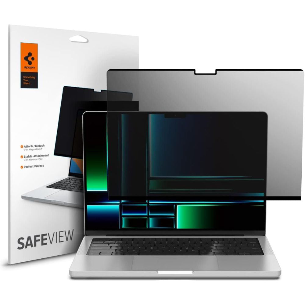 Film de Protection Écran Privacy Spigen Safe View Magnetic pour Apple MacBook Pro 14 pouces (2022) / (2024) / (2023) / (2021), Plastique AFL06158