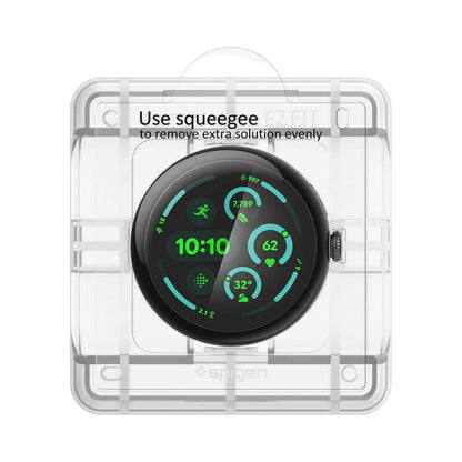Film de protection Spigen Elite Shield EZ FIT pour Google Pixel Watch 45mm Series, lot de 2 pièces, verre trempé, transparent AFL08525