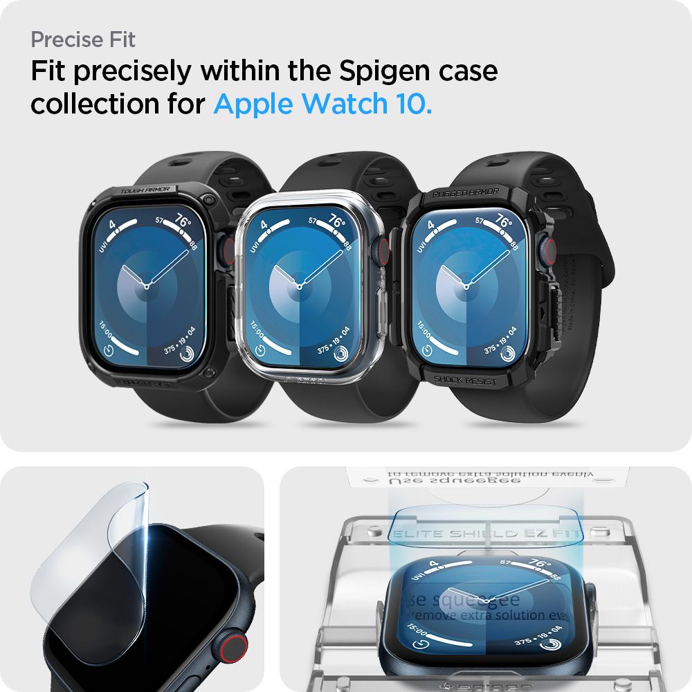 Spigen Elite Shield EZ FIT pour Apple Watch 46mm Series, Jeu de 2 pièces, Plastique AFL08579 