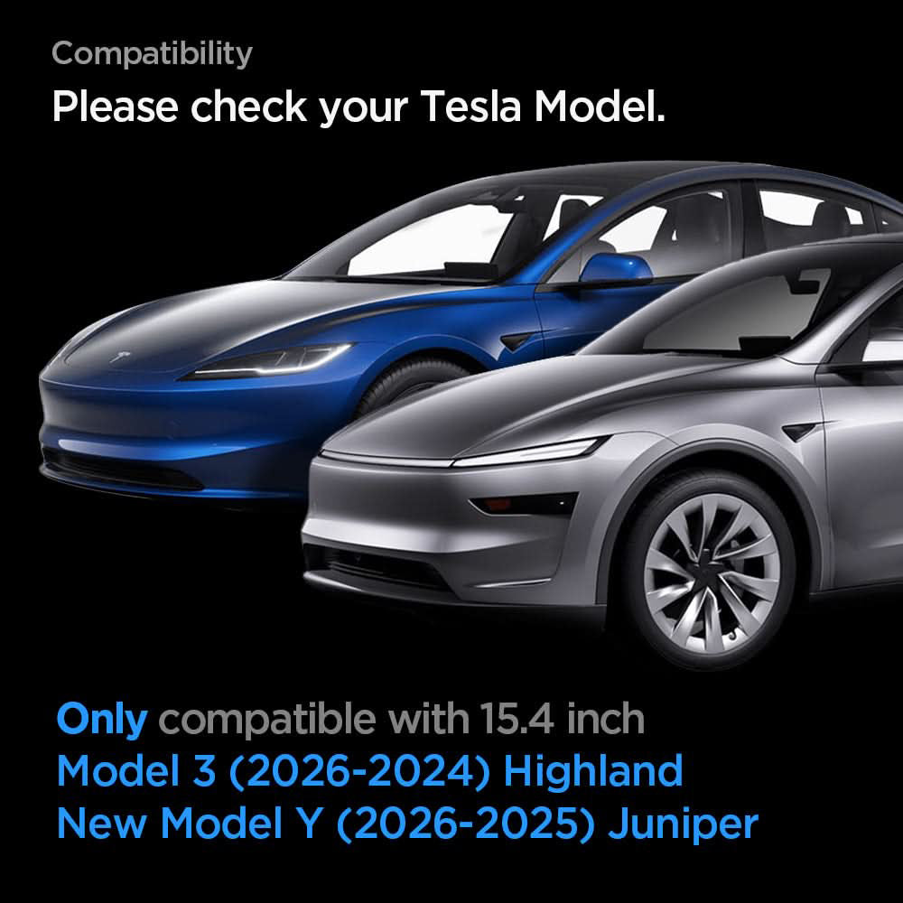 Film de protection Spigen GlastR EZ FIT Anti-Glare FC pour écran de navigation Tesla Y (2026 / 2025) / 3 (2026 / 2025 / 2024), verre trempé AGL07152