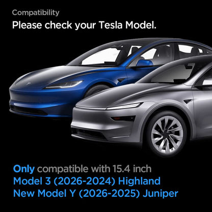 Film de protection Spigen GlastR EZ FIT Anti-Glare FC pour écran de navigation Tesla Y (2026 / 2025) / 3 (2026 / 2025 / 2024), verre trempé AGL07152