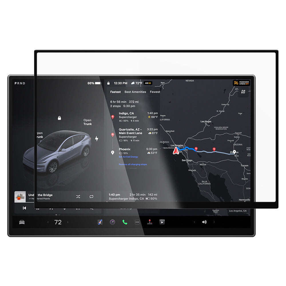 Film de protection Spigen GlastR EZ FIT Anti-Reflets pour Navigation Tesla Y 2026 Premium / Performance, Verre Trempé AGL10819