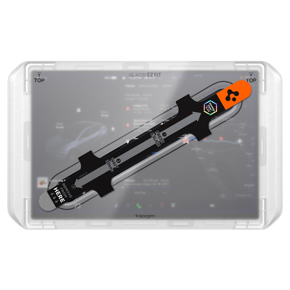 Film de protection Spigen GlastR EZ FIT Anti-Reflets pour Navigation Tesla Y 2026 Premium / Performance, Verre Trempé AGL10819